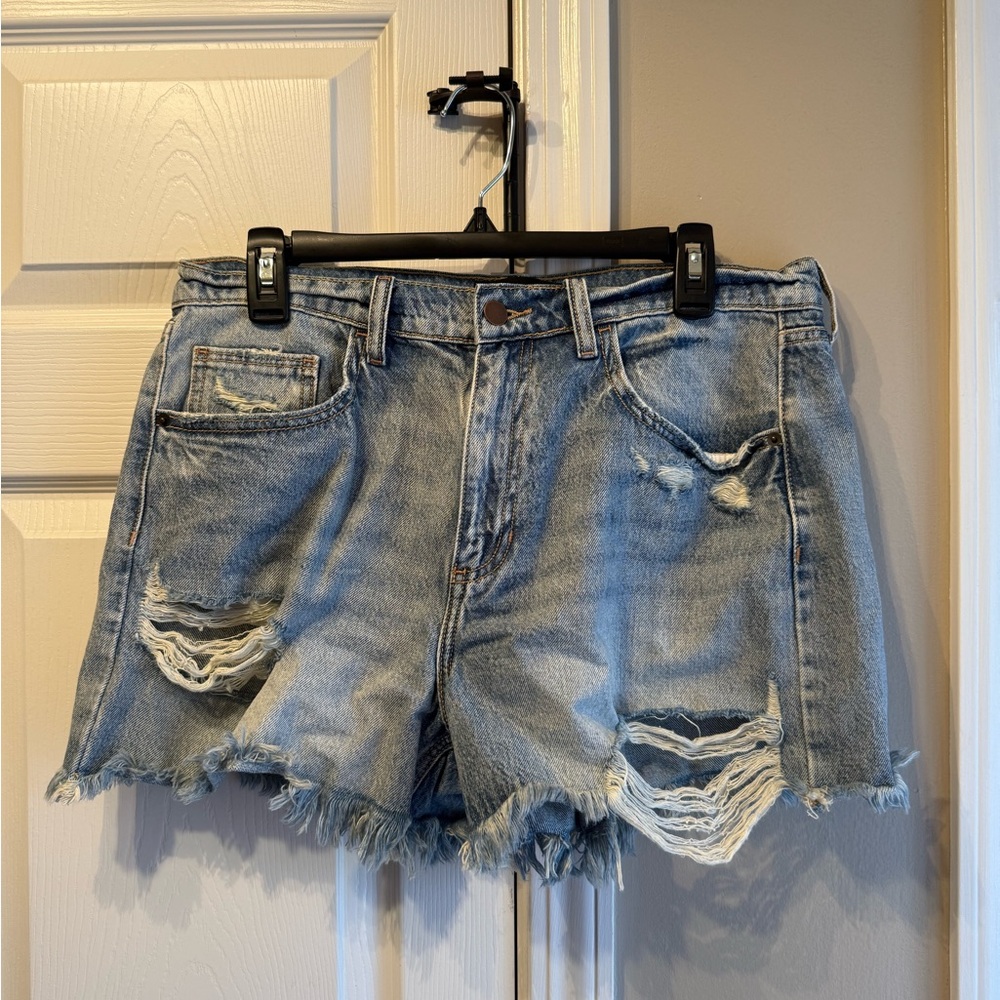 Distressed Denim Shorts